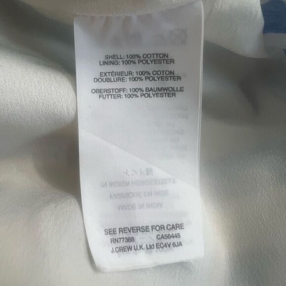 J.Crew Women's Blue White Striped Short Sleeve Wrap Dress Size 14 - Picture 8 of 10